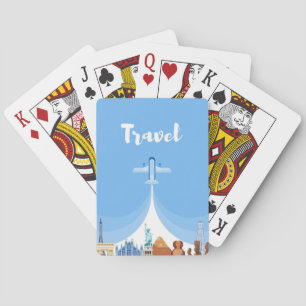 Travel Art Travel Around The World Playing Cards