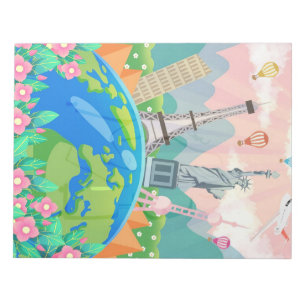 Travel Art Travel Around World Notepad