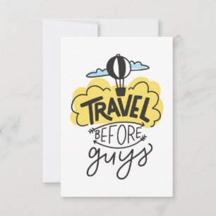 Travel Art Travel Before Guys RSVP Card