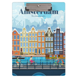 Travel Art Travel To Amsterdam Clipboard