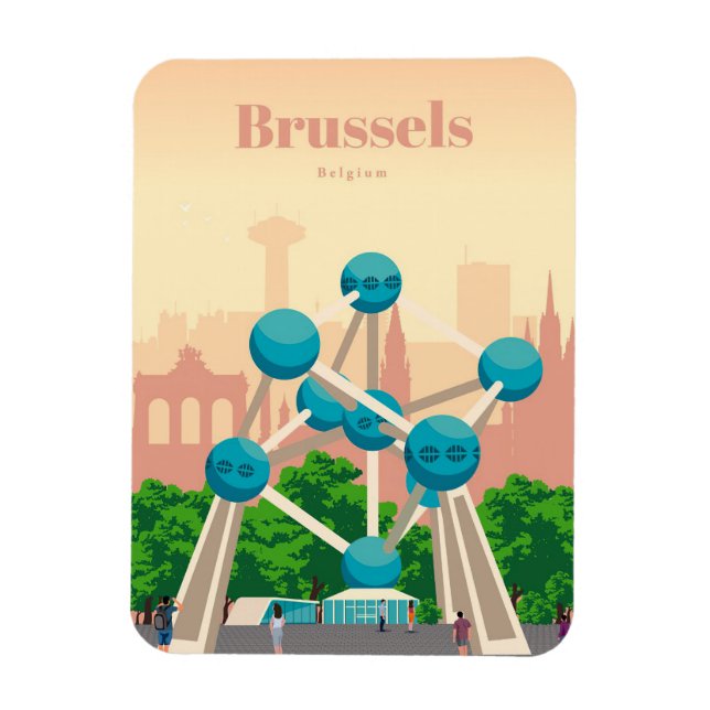 Travel Art Travel To Brussels Magnet (Vertical)