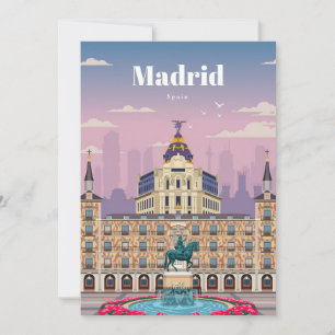 Travel Art Travel To Madrid Spain Thank You Card