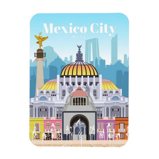 Travel Art Travel To Mexico City Magnet (Vertical)