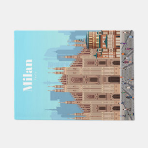 Travel Art Travel to Milan Italy Doormat