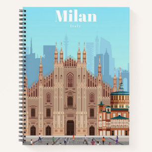 Travel Art Travel to Milan Italy Notebook