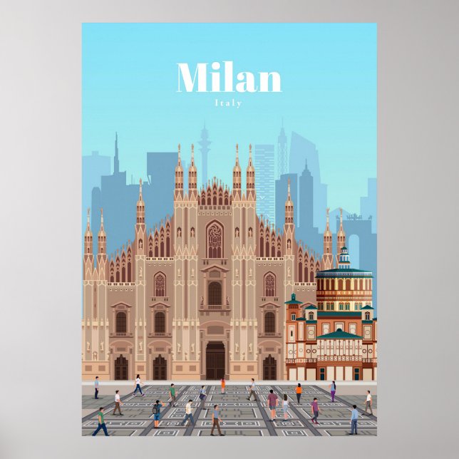 Travel Art Travel to Milan Italy Poster (Front)