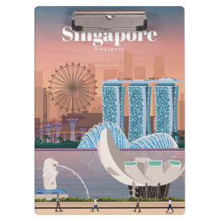 Travel Art Travel To Singapore Clipboard