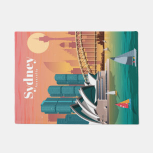 Travel Art Travel To Sydney Australia Doormat