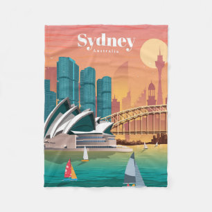 Travel Art Travel To Sydney Australia Fleece Blanket