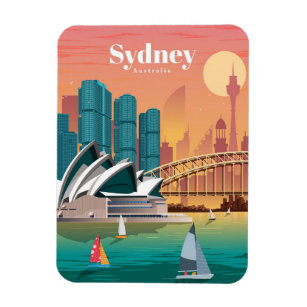 Travel Art Travel To Sydney Australia Magnet