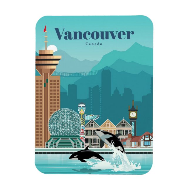 Travel Art Travel To Vancouver Magnet (Vertical)
