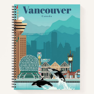 Travel Art Travel To Vancouver Notebook