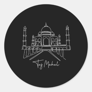 Travel Asia India Taj Mahal Indian Family Vacation Classic Round Sticker