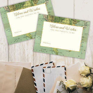 Travel Baby Shower Advice and Wishes Enclosure Card