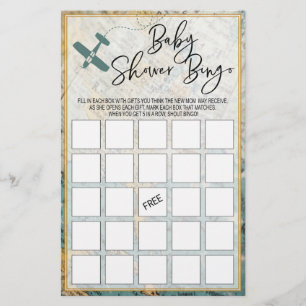 Travel Baby Shower Bingo Card Baby Shower party