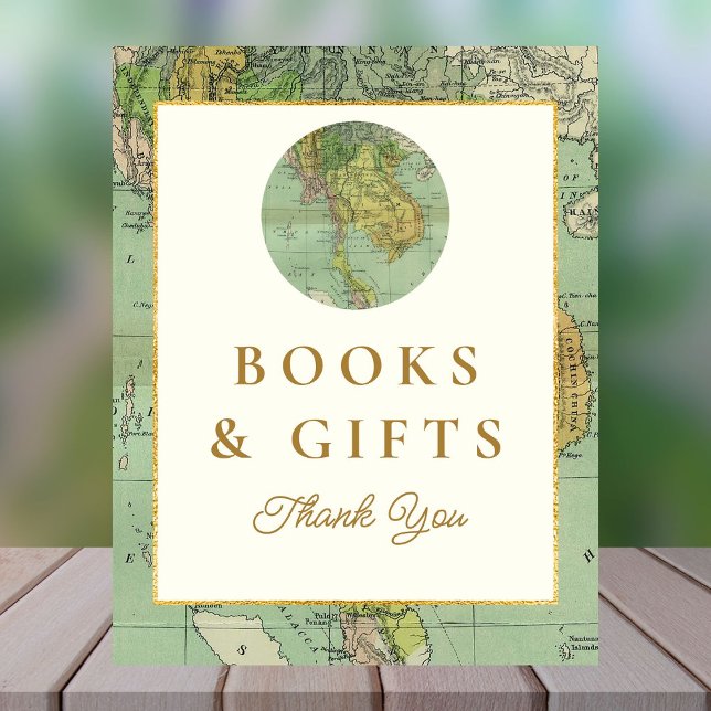 Travel Baby Shower Books and Gifts Table Sign (Creator Uploaded)