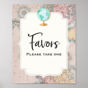 Travel Baby Shower Favour Sign Adventure Shower