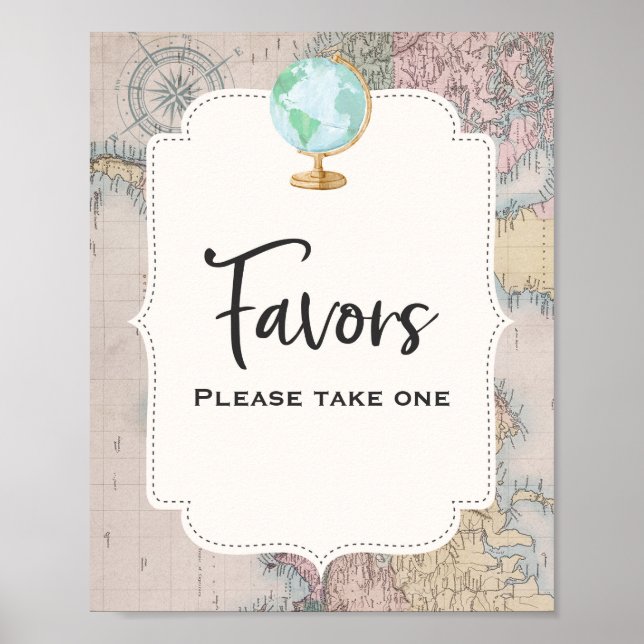 Travel Baby Shower Favour Sign Adventure Shower (Front)