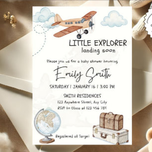 Travel Baby Shower Invitation Template Little Expl