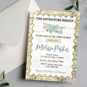 Travel Baby Shower Invitation The Adventure Begins