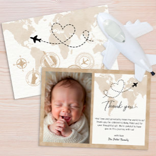 Travel Baby Shower  Thank You Card