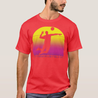 Travel back in time with beach volleyball Retro Su T-Shirt