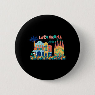 Travel Barcelona Spain Europe Spanish Family Vacat 6 Cm Round Badge