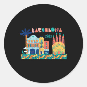 Travel Barcelona Spain Europe Spanish Family Vacat Classic Round Sticker
