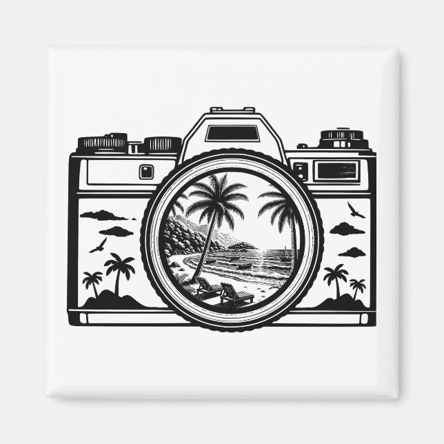 Travel Beach Photography Camera   Magnet (Front)