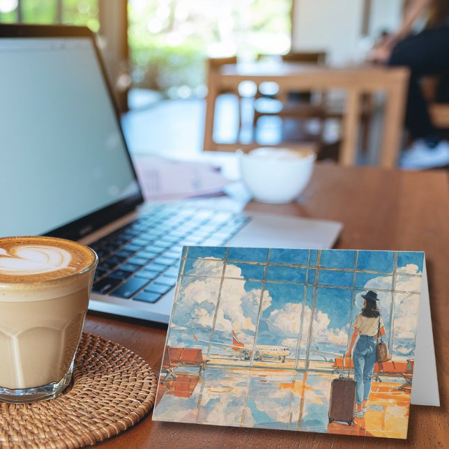 Travel Birthday Airplane Airport Runway Aviation Card (Creator Uploaded)