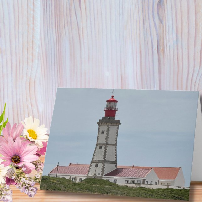 Travel Birthday Lighthouse Portugal Fun Photo  Card (Creator Uploaded)