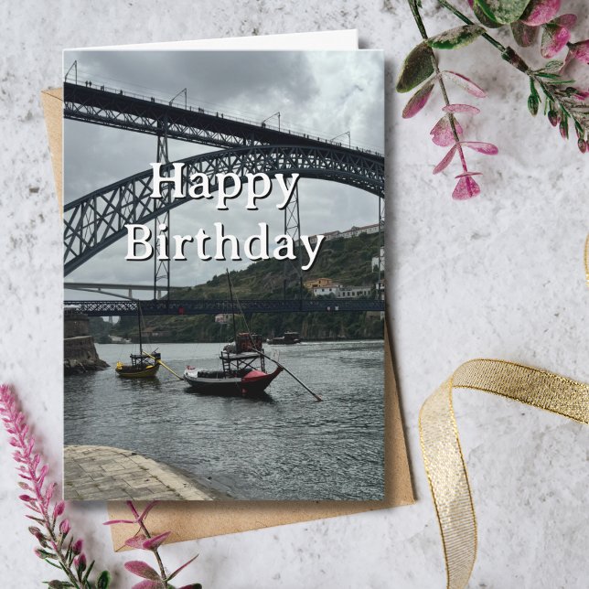 Travel Birthday Porto Portugal Fun Photo  Card (Creator Uploaded)