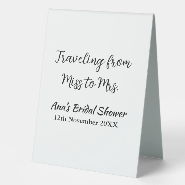 Travel bridal shower add name date miss to Mrs sim (Front)