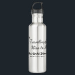 Travel bridal shower add name date miss to Mrs sim 710 Ml Water Bottle<br><div class="desc">Design</div>