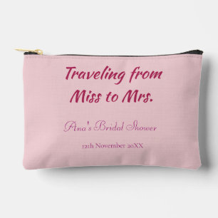 Travel bridal shower add name date miss to Mrs sim Accessory Pouch
