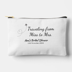 Travel bridal shower add name date miss to Mrs sim Accessory Pouch