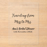 Travel bridal shower add name date miss to Mrs sim