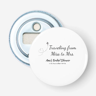 Travel bridal shower add name date miss to Mrs sim Bottle Opener