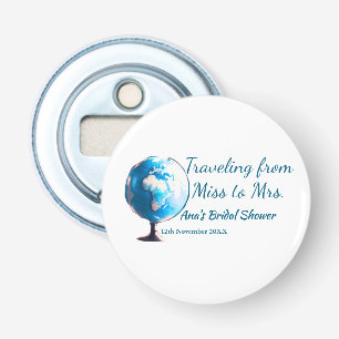 Travel bridal shower add name date miss to Mrs sim Bottle Opener