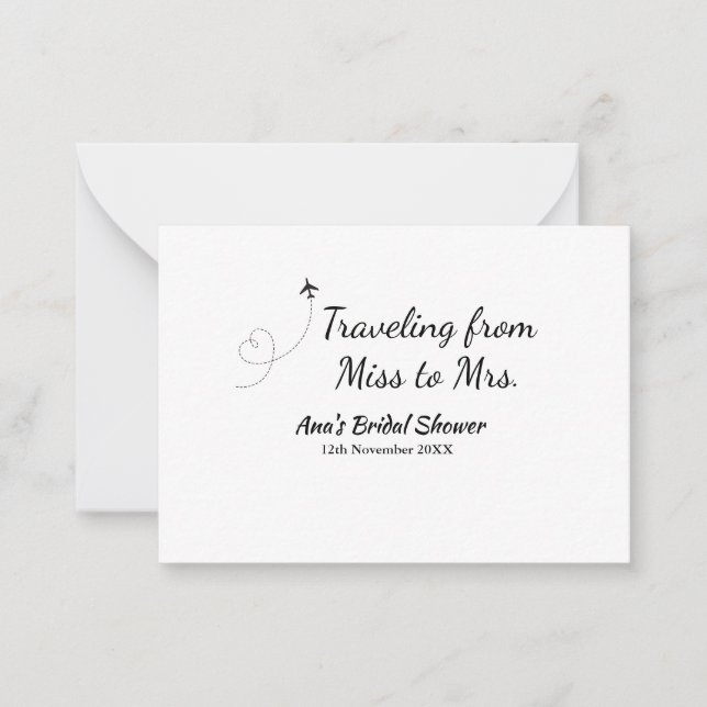Travel bridal shower add name date miss to Mrs sim Card (Front)