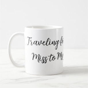 Travel bridal shower add name date miss to Mrs sim Coffee Mug