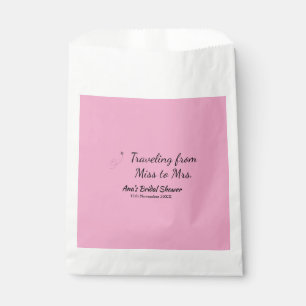 Travel bridal shower add name date miss to Mrs sim Favour Bag