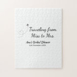Travel bridal shower add name date miss to Mrs sim Jigsaw Puzzle<br><div class="desc">Design</div>
