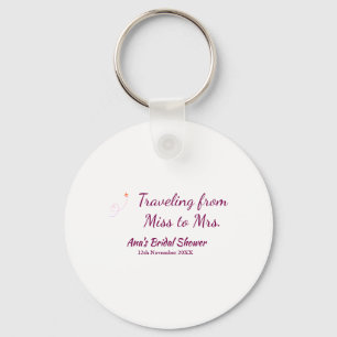 Travel bridal shower add name date miss to Mrs sim Key Ring