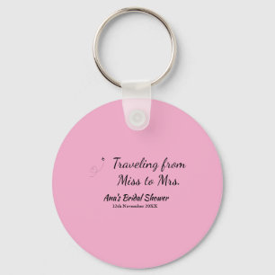 Travel bridal shower add name date miss to Mrs sim Key Ring