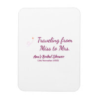 Travel bridal shower add name date miss to Mrs sim