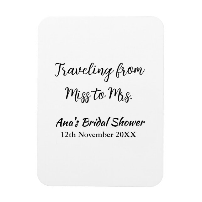 Travel bridal shower add name date miss to Mrs sim Magnet (Vertical)