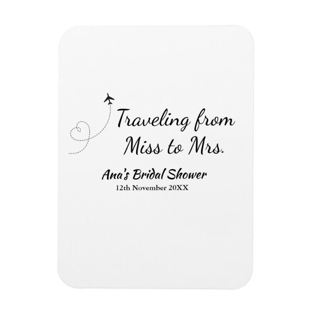 Travel bridal shower add name date miss to Mrs sim Magnet (Vertical)