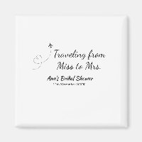 Travel bridal shower add name date miss to Mrs sim