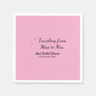 Travel bridal shower add name date miss to Mrs sim Napkin